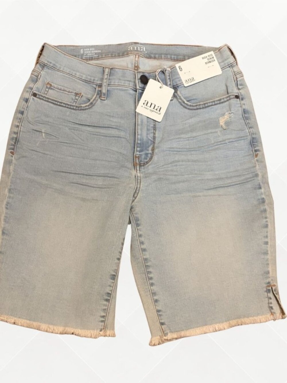 NWT A.N.A High-Rise Denim Bermuda Shorts • Size 6
